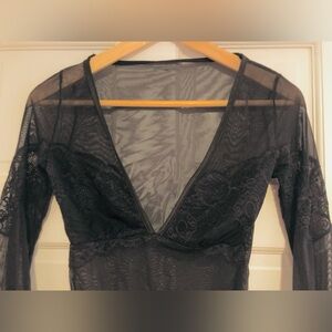 Thistle and Spire Black Lace Bodysuit